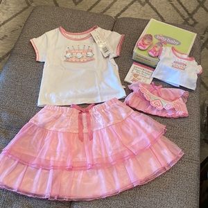 American girl kids & doll clothes (sparkly bday set)